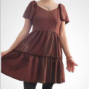 🌼3 for $30🌼 Bergundy sz 6 shein baby doll dress